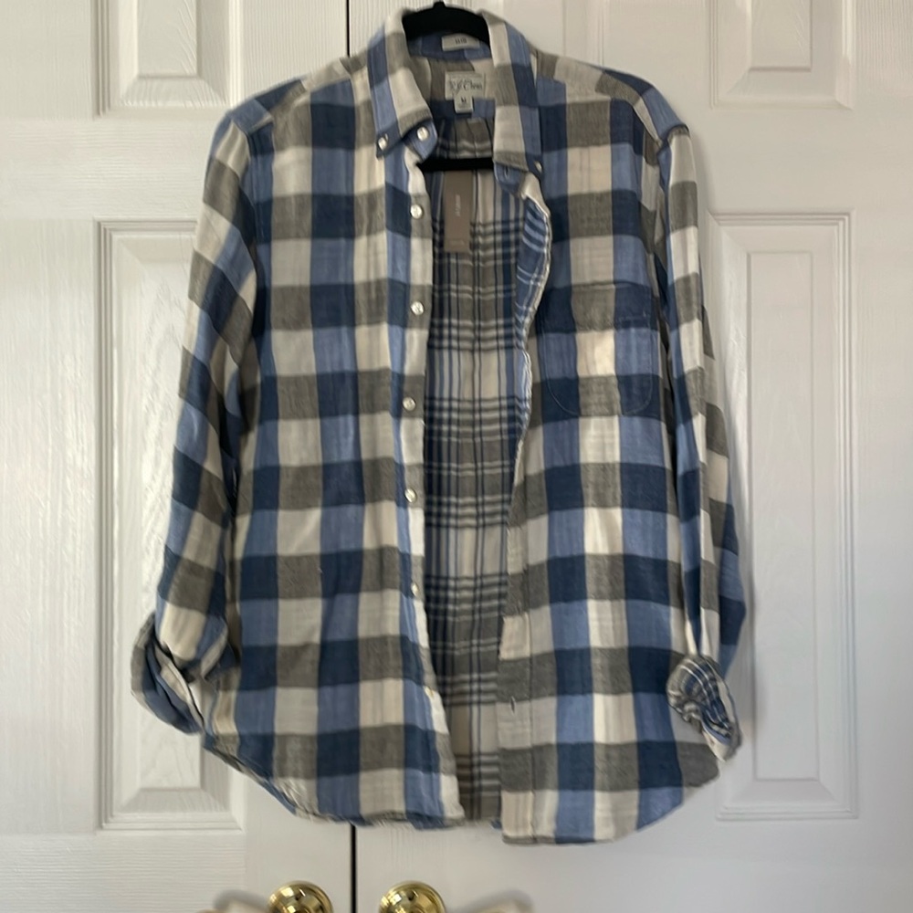 [J.Crew] checkered flannel shirt